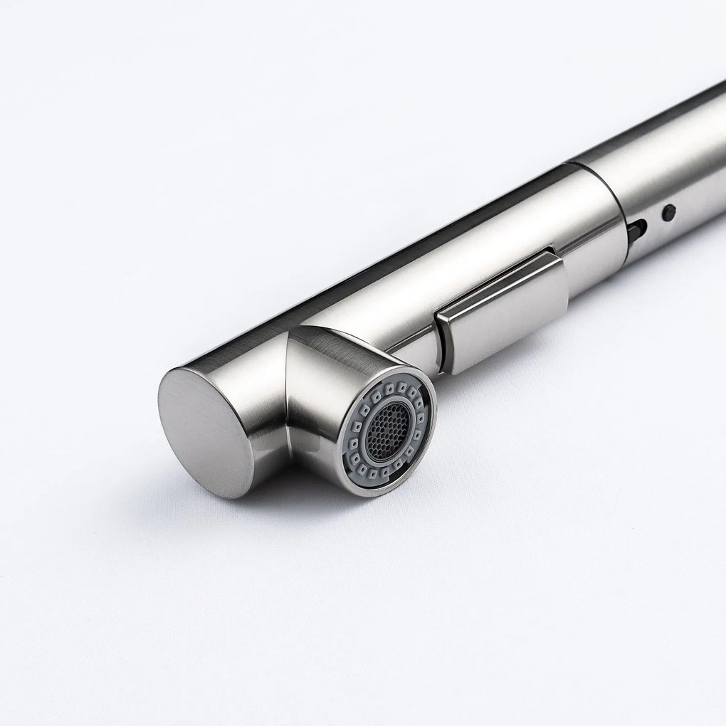 Baterie bucătărie cu duș extractabil - 282 oțel inoxidabil Satinat P14A