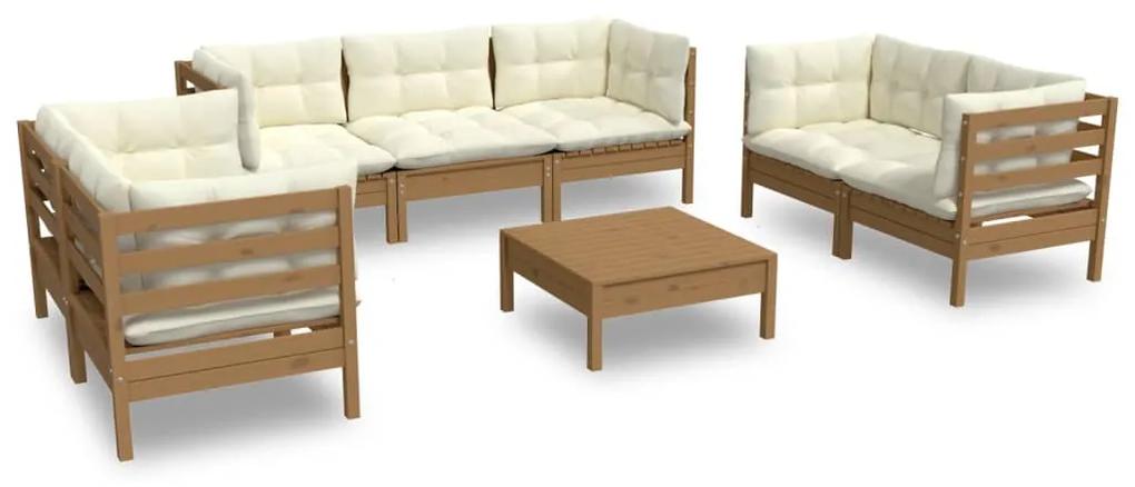 3096265 vidaXL Set mobilier de grădină cu perne, 8 piese, lemn masiv de pin