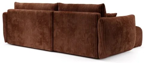 Colțar extensibil universal FRIDA în formă de L, cu spațiu de depozitare, maro