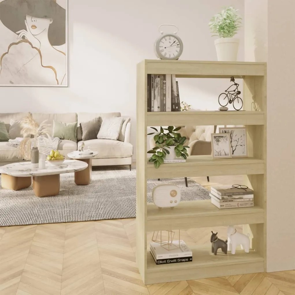 811712 vidaXL Bibliotecă/Separator cameră, stejar sonoma, 80x30x135 cm, PAL