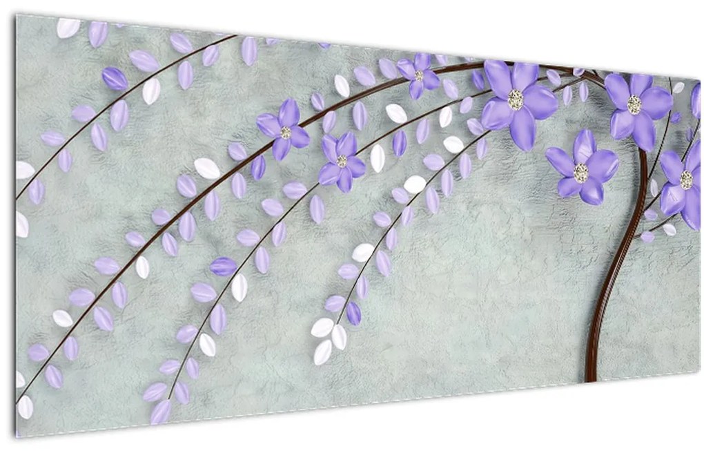 Tablou - ploaie violetă (120x50 cm)