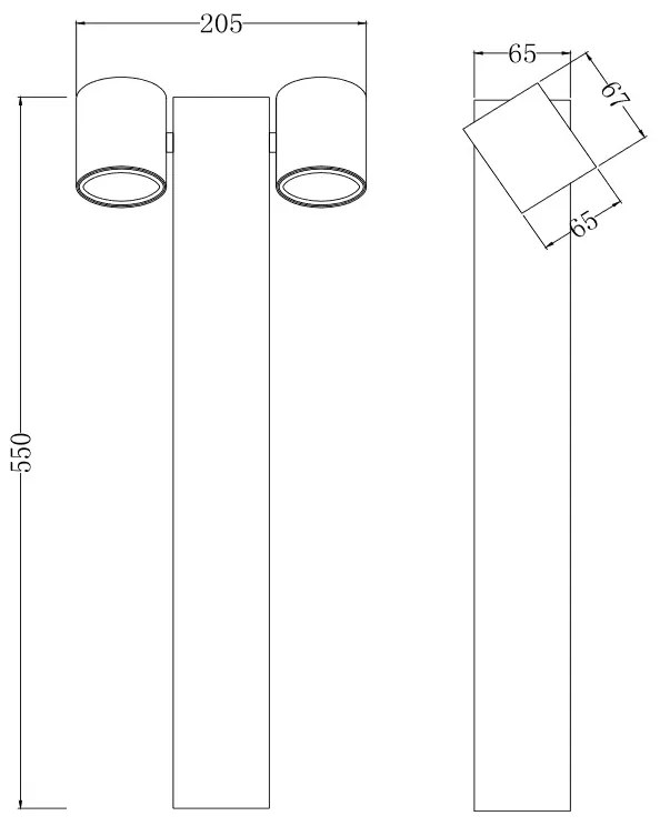 Stalp pentru exterior cu protectie IP54 Wall Street, H-55cm MY-O010FL-02B