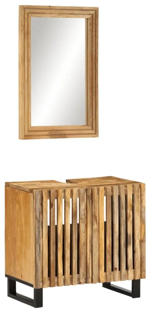 vidaXL Set mobilier de baie, 2 piese, lemn masiv de mango brut