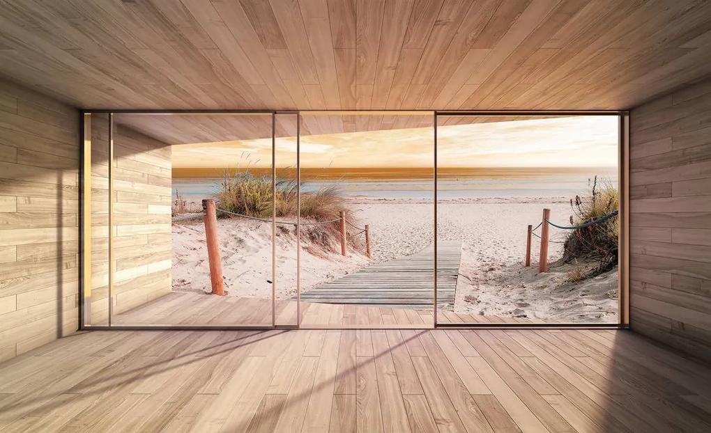 Fototapet - Privire spre drum spre plajă (254x184 cm), în 8 de alte dimensiuni noi