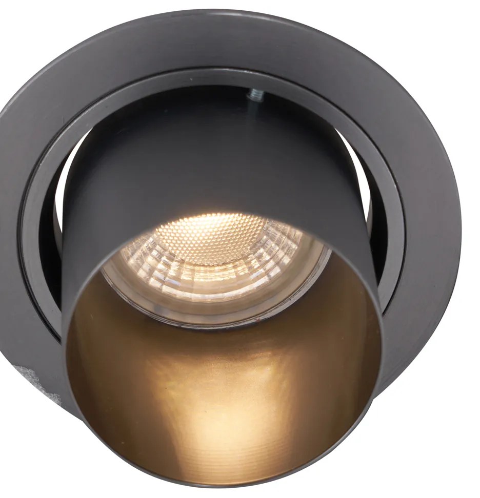 Set de 6 spoturi încastrate moderne Gunmetal GU10 50mm Rotunde Înclinabile - Installa
