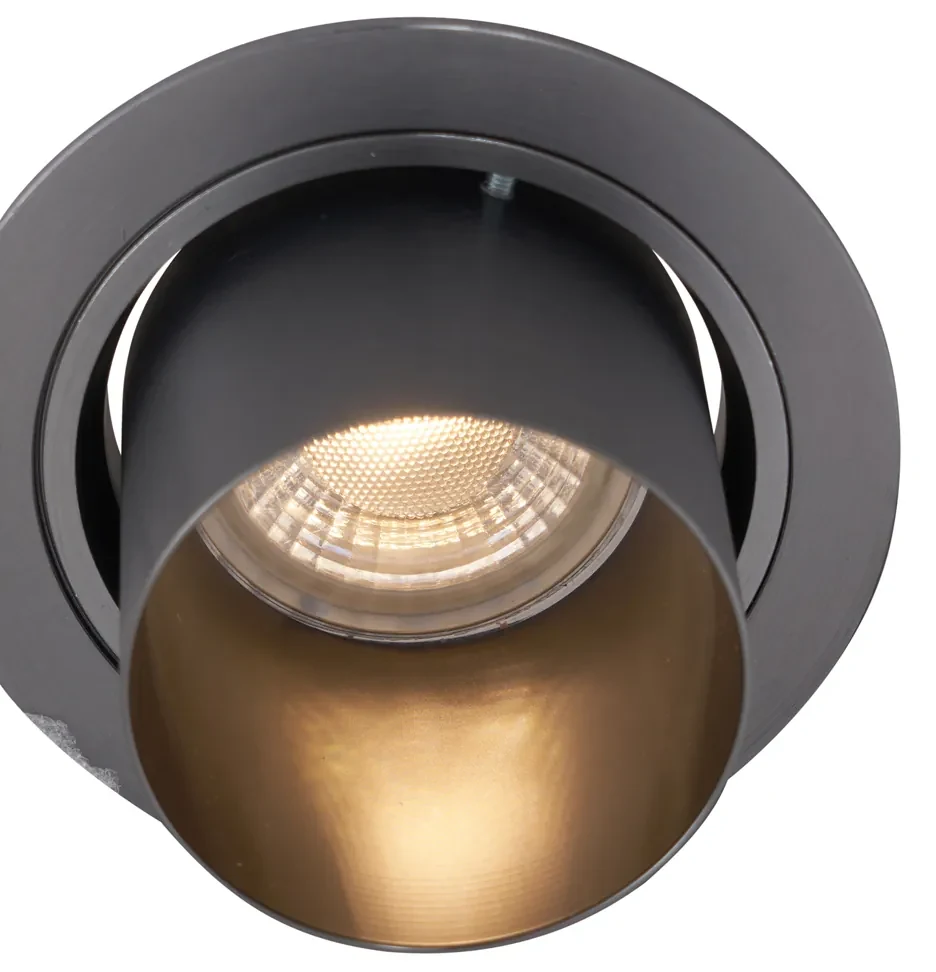 Set de 6 spoturi încastrate moderne Gunmetal GU10 50mm Rotunde Înclinabile - Installa
