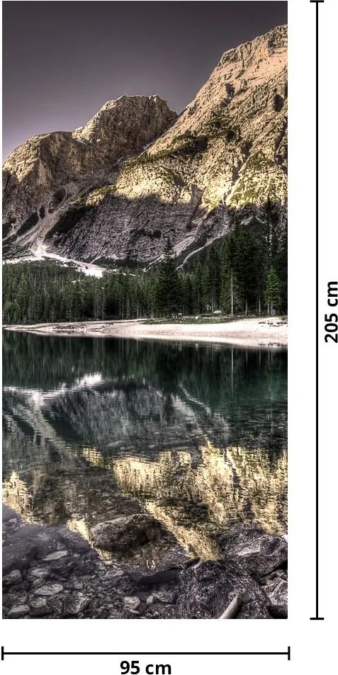 Fototapet pentru ușă - Lac în munți (95x205cm)