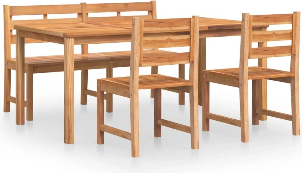vidaXL Set mobilier pentru grădină, 4 piese, lemn masiv de tec