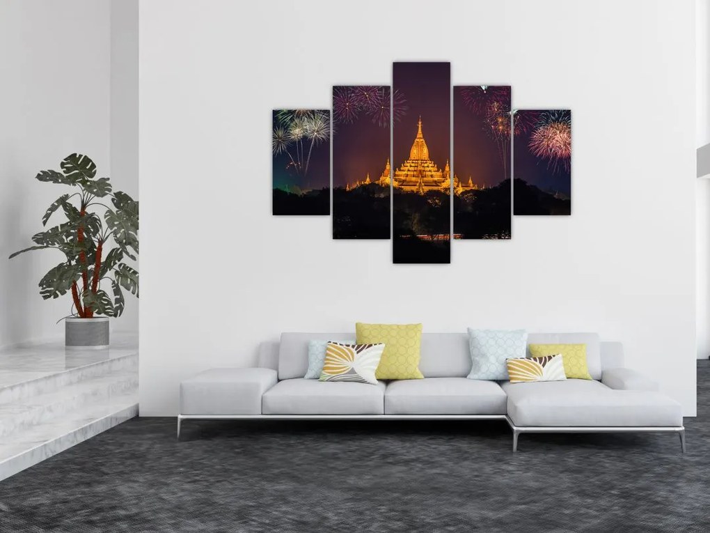 Tablou cu artificii în Asia (150x105 cm)
