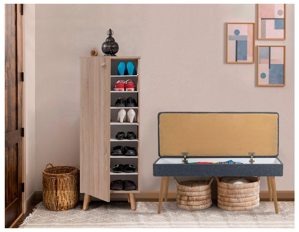 Mobilier Hol Beside 1 (stejar sonoma + albastru închis) . 1093982
