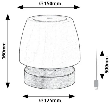 Rabalux 7040 ODERA LED lampă de birou reglabilă LED/3W/5V 2000 mAh IP44