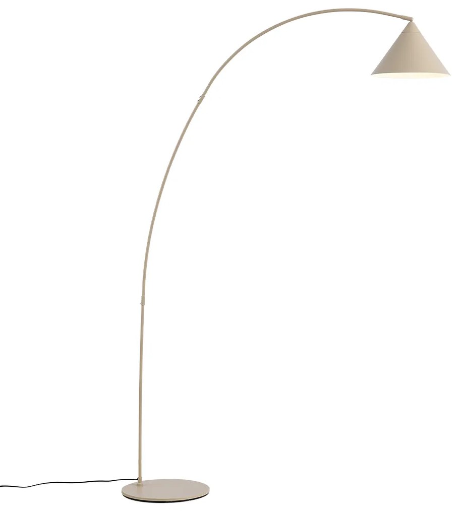 Lampă de podea retro bej cu interior alb - Triangolo
