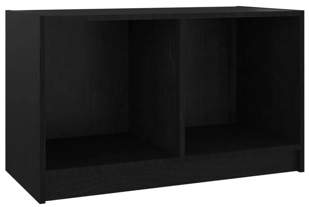 Comoda TV, negru, 70x33x42 cm, lemn masiv de pin 1, Negru