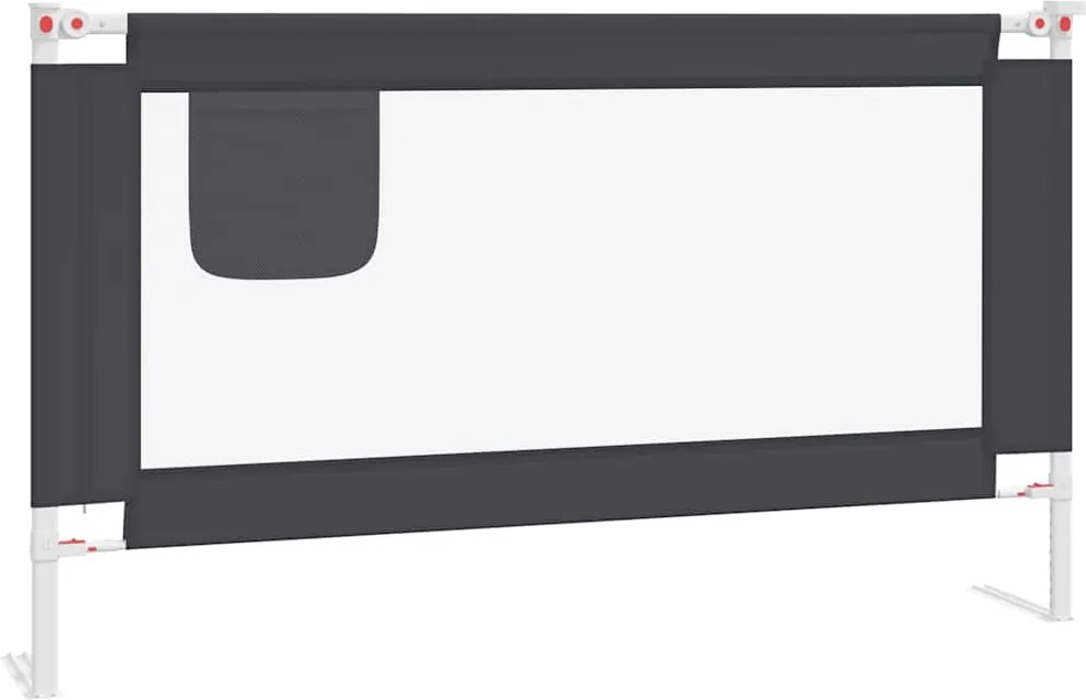 vidaXL Balustradă de protecție pat copii, gri închis, 140x25 cm textil