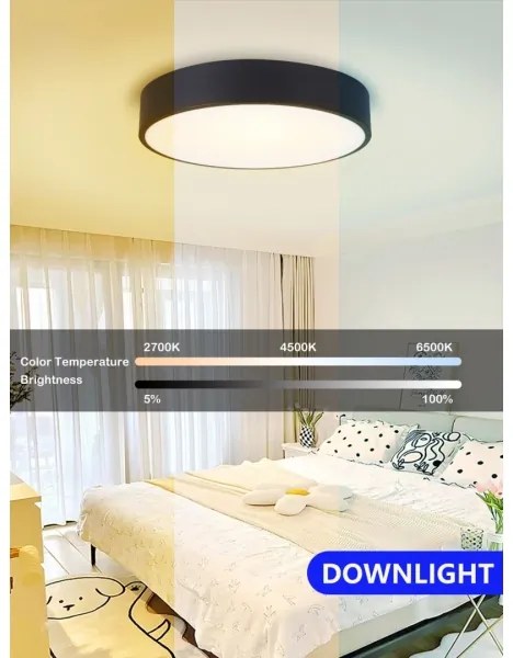 Immax NEO 07201L-LED Plafonieră dimabilă RONDATE 28W/230V negru Tuya+DO