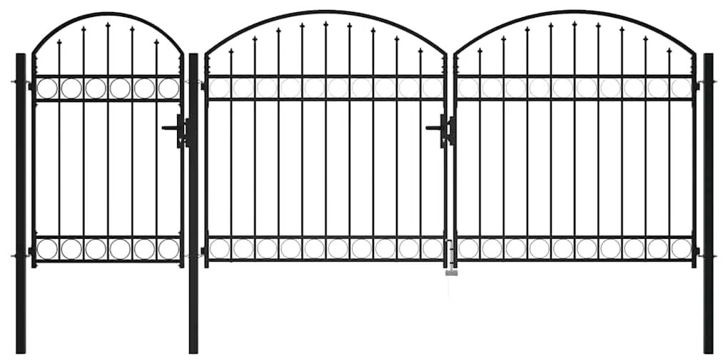 vidaXL Poartă pentru Gard cu Vârf Arcuit 200 x 400 cm Oțel
