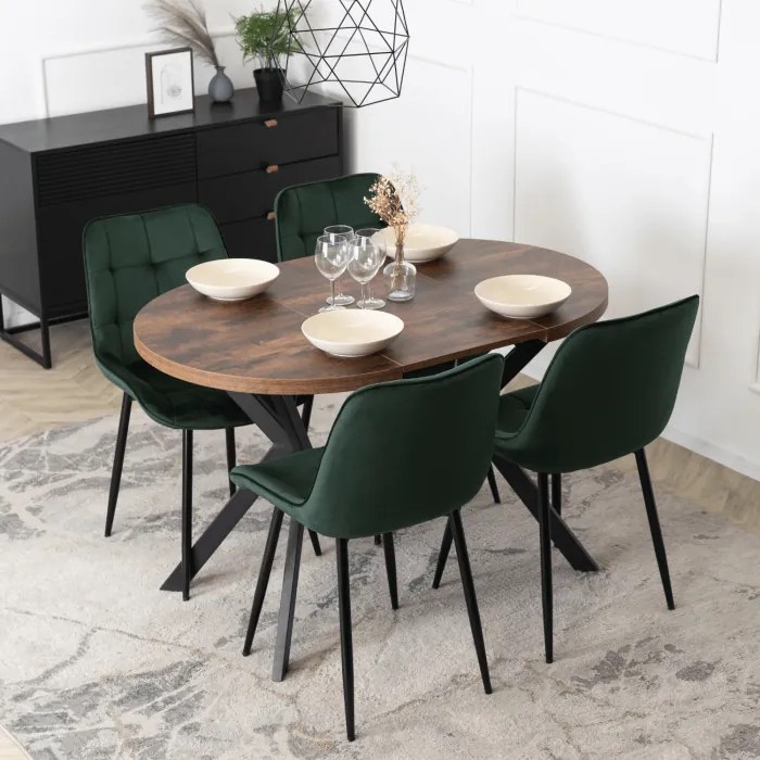 JAKS Masa rotundă extensibilă 80 - 160 cm stejar rustic Dorian