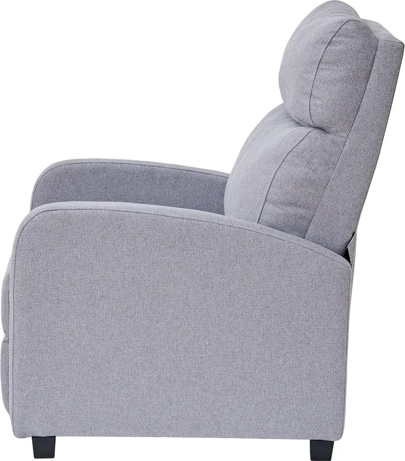 Fotoliu de relaxare, Spatar Rabatabil Înclinare 135°, Suport picioare extensibil, Material textil, Gri Barrel-83