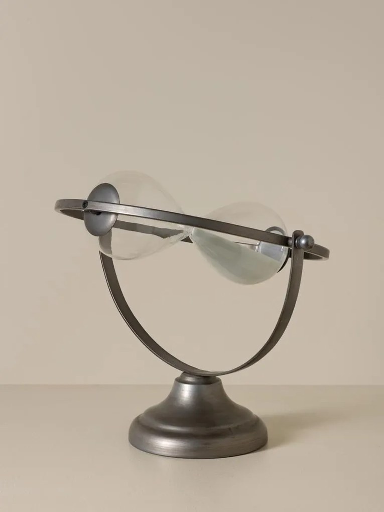 Clepsidră decorativă din fier și sticlă, H45,5 cm, "Orbit"