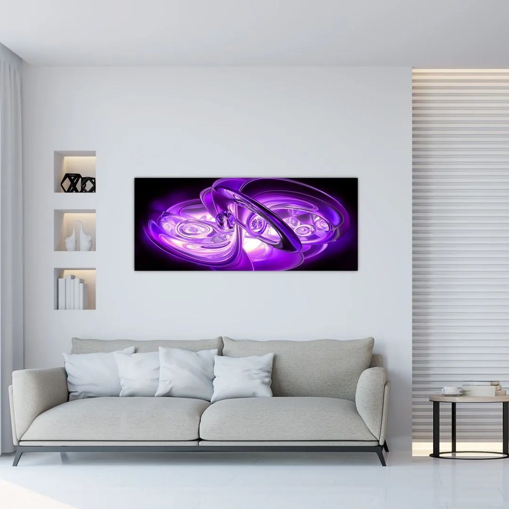 Tabloul fractalilor în violet (120x50 cm)