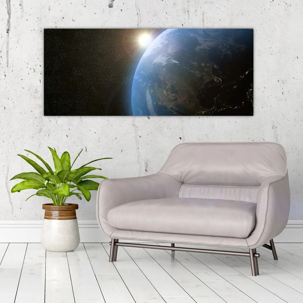 Tablou - Pământul privit din spațiu (120x50 cm)