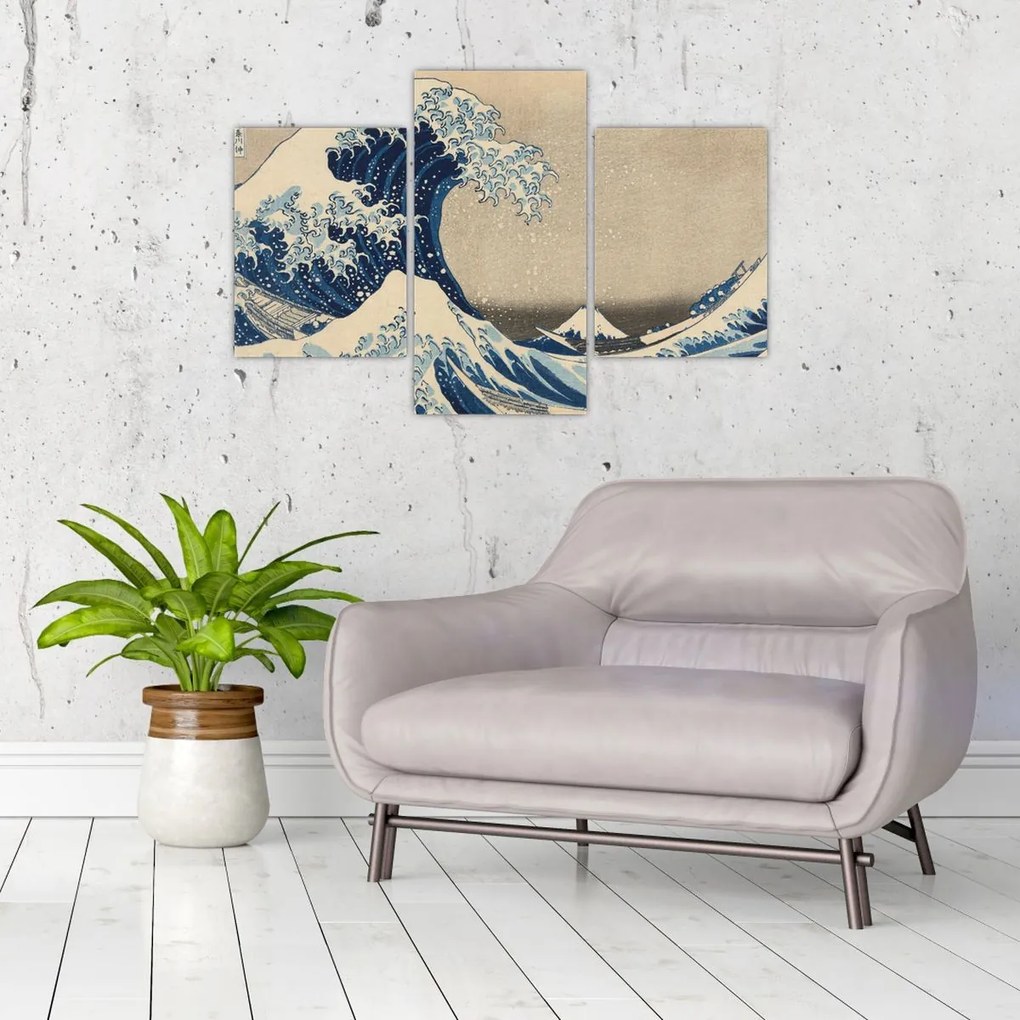 Tablou - Katsushika Hokusai, Under the Wave off Kanagawa, reproducere (90x60 cm)