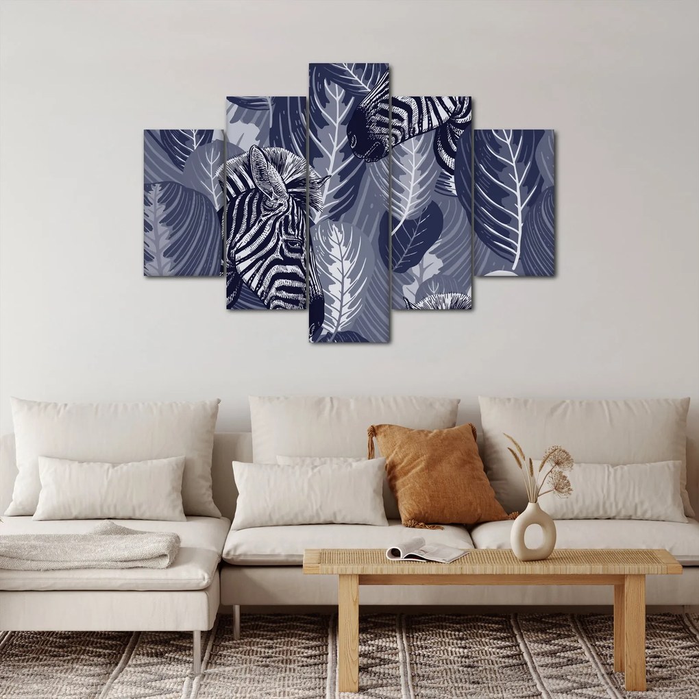 Tablou - Zebre albastre (150x105 cm)