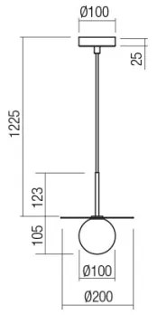 Lustră pe cablu Redo 01-2727 PLATO 1xG9/10W/230V d. 20 cm auriu
