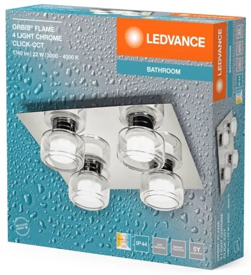 Plafonieră LED pentru baie Ledvance ORBIS FLAME 4xLED/5,5W/230V IP44 crom