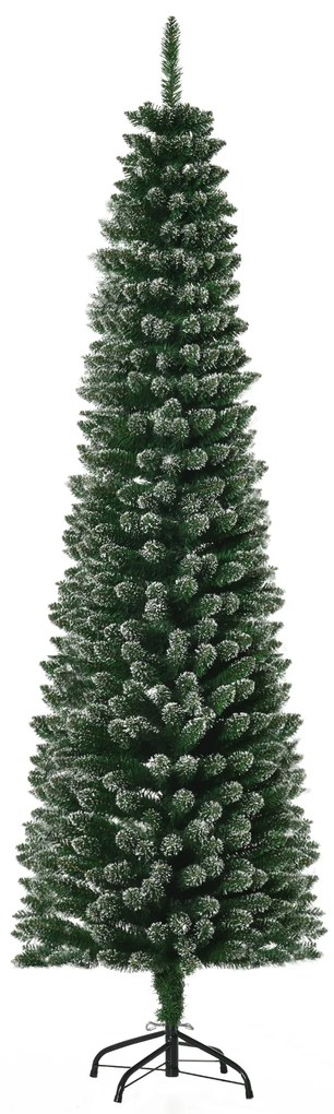 Brad de Craciun cu zapada artificiala190cm, Brad verde cu baza detasabila, decoratiune de Craciun, verde HOMCOM | Aosom Romania