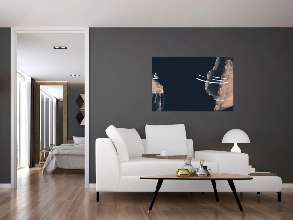Tablou - Abstracție albastru închis (90x60 cm)