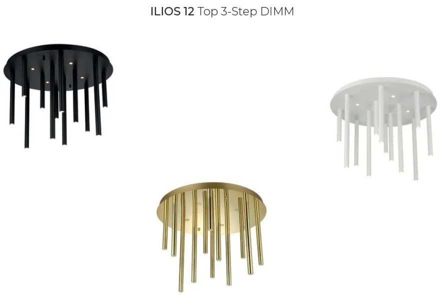 Plafoniera LED dimabila moderna ILIOS 12 top negru