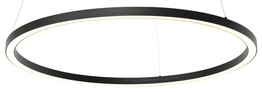 Lampă pendantă inteligentă neagră 80 cm cu LED și RGBW - Girello