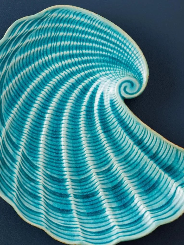 Tavita servire din ceramica, Aqua Shell