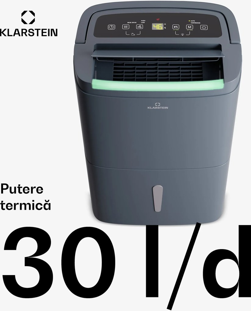 Klarstein DryFy Pro Connect Smart, Dezumidificator de aer, WiFi, Compresie, 30l/zi, 50-60m²