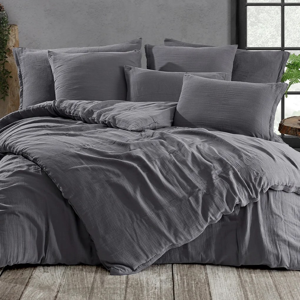 Lenjerie de pat din muselină 4Home Steel, 160 x 200 cm, 70 x 80 cm