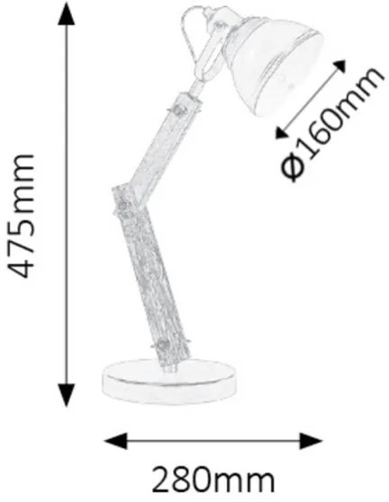 Rabalux 4199 - Lampă de masă AKSEL 1xE14/15W/230V negru