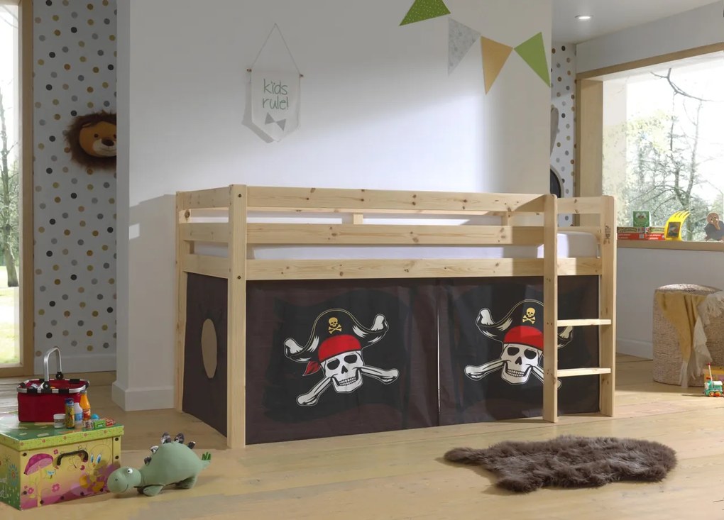 Pat copii compact și husă Caribian Pirates pentru copii, Vipack Pino