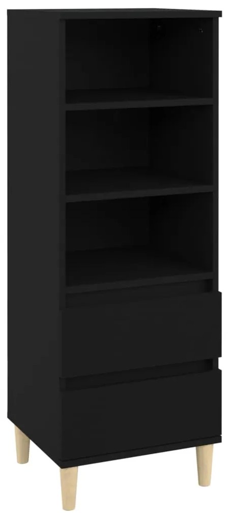 821237 vidaXL Dulap înalt, negru, 40x36x110 cm, lemn compozit
