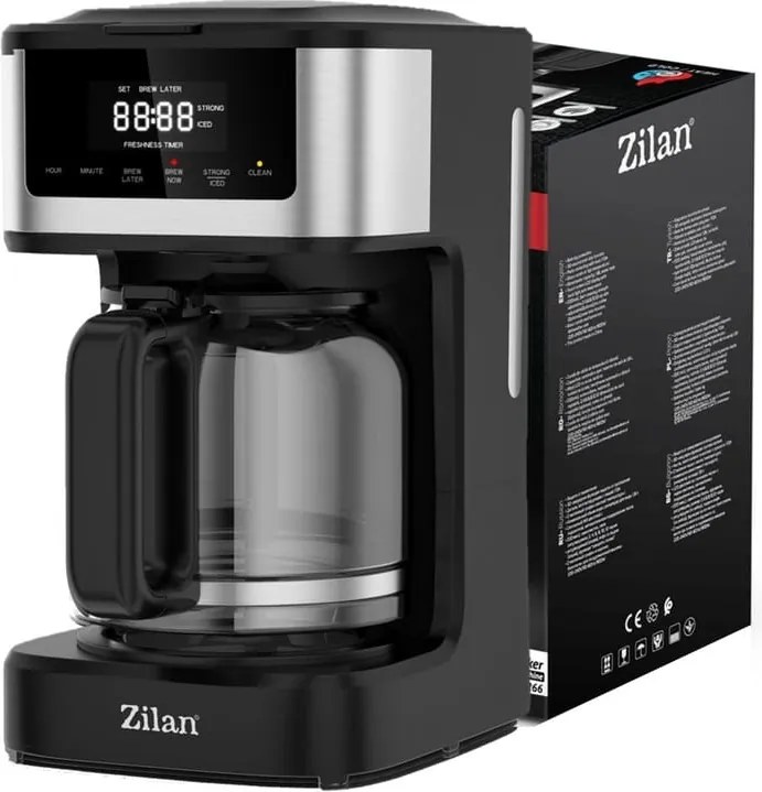Cafetiera digitala Zilan ZLN9266, functie de preparare la o ora uterioara, auto curatare
