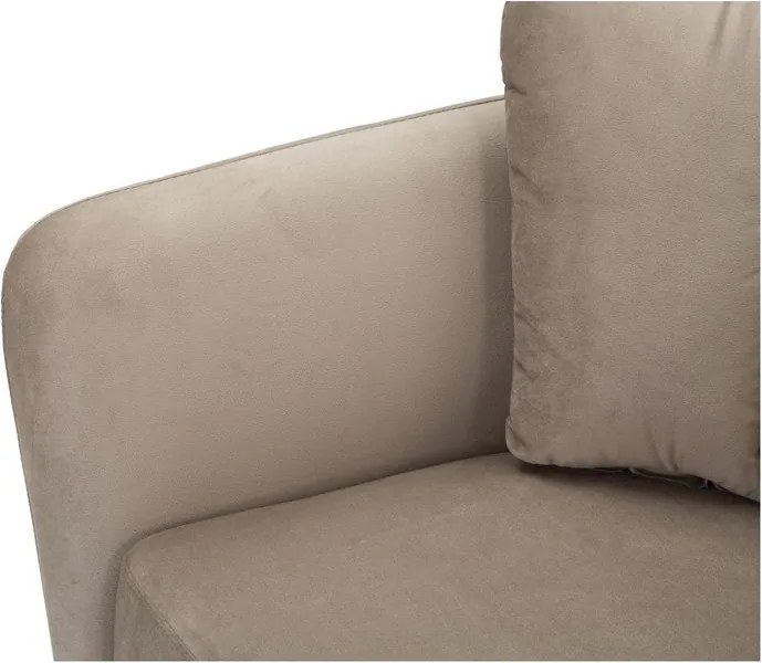 Fotoliu taupe cu tapițerie din catifea Kiev – Mauro Ferretti