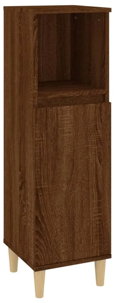 819811 vidaXL Dulap de baie, stejar maro, 30x30x100 cm, lemn prelucrat