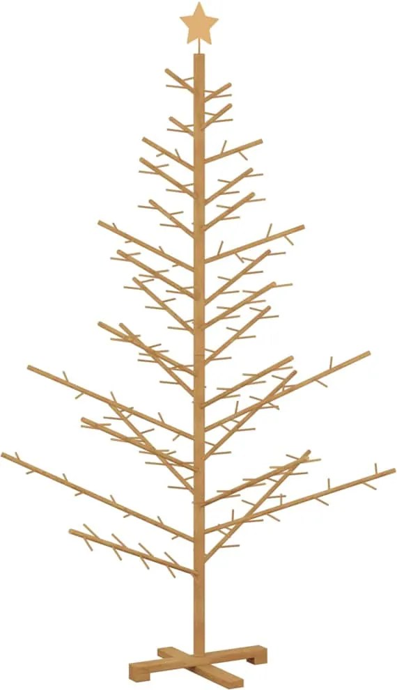 vidaXL Brad de Crăciun din lemn Maro 180 cm Lemn masiv de pin
