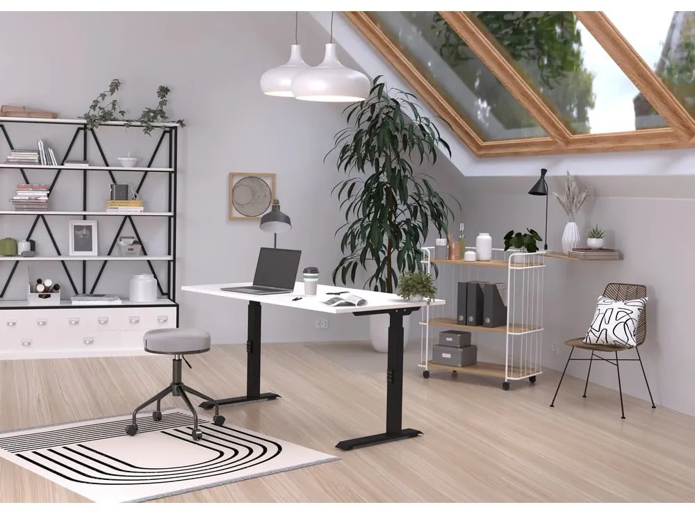 Birou cu blat alb cu înălțime ajustabilă 80x140 cm Downey – Germania