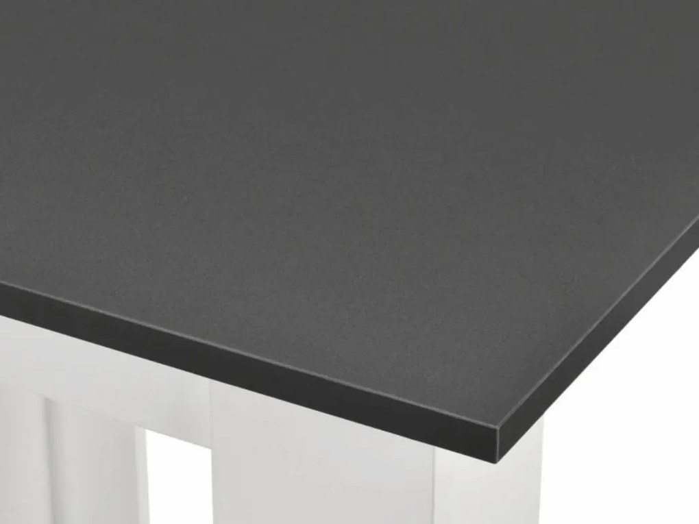 Masa de sufragerie neagra cu picioare albe MADO 120x80