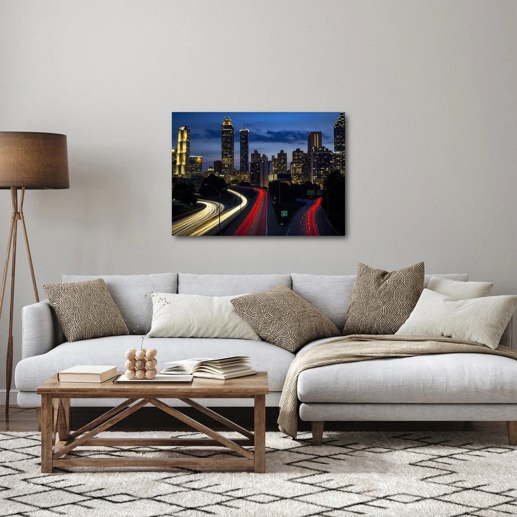 Tablou cu orașul nocturn (70x50 cm)