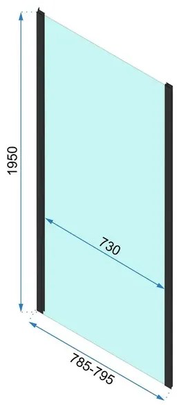 Cabina de dus dreptunghiulara cu usa pivotanta Rea Rapid Swing 120x80 negru