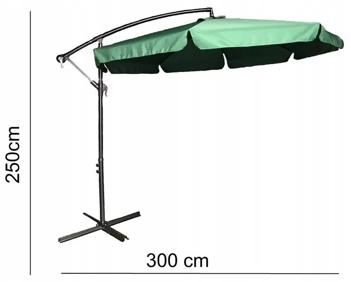 Umbrelă de grădină verde deschis cu suport