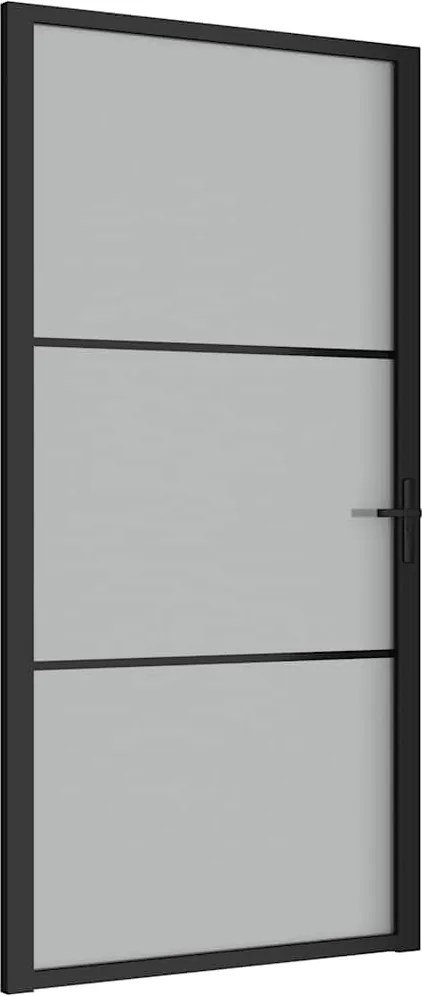 vidaXL Ușă de interior, 102,5x201,5 cm, Negru, sticlă mată și aluminiu