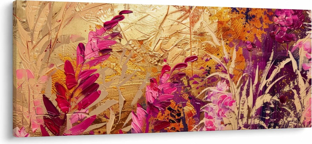 Tablou - Pictură abstractă de flori II. (120x50 cm)